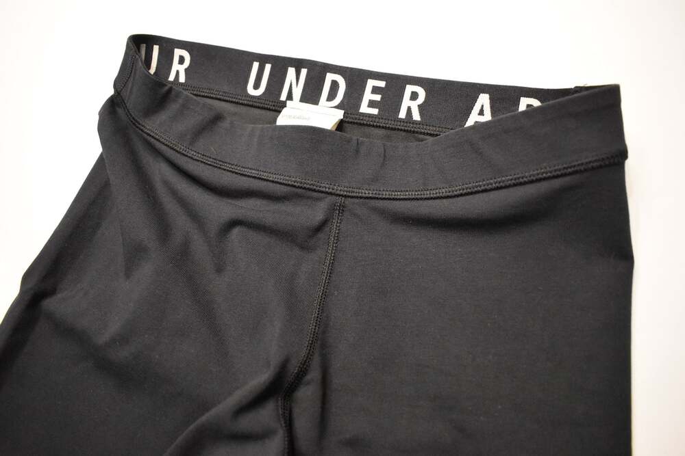 Under Armour Women's HeatGear Branded Elastic Waistband Leggings Black Size Medi